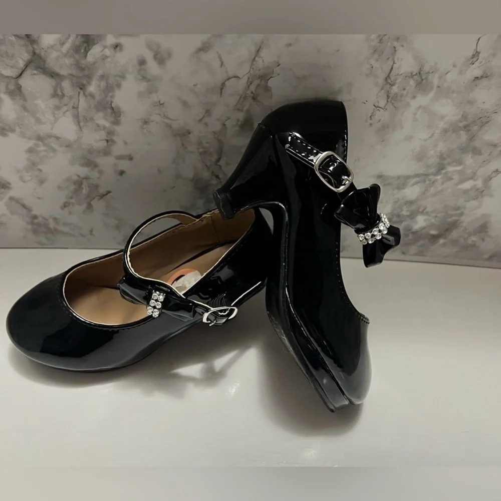 Forever Link Black Mary Jane Heels Girls Size 10